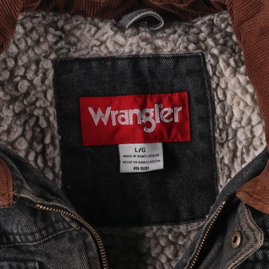 Wrangler（ラングラー） 古着 中綿入り ブラックデニムボアジャケット