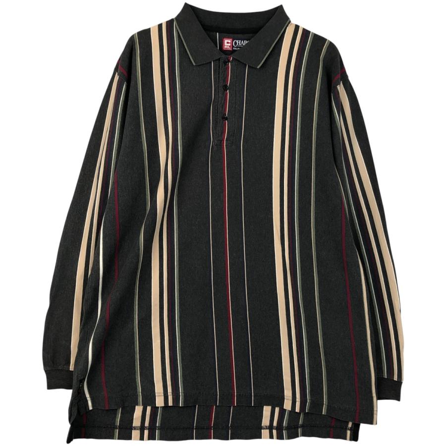 古着 ラルフローレン Ralph Lauren CHAPS チャップス 長袖 ストライプ ポロシャツ メンズL相当/eaa607831 古着 ラルフローレン Ralph Lauren CHAPS チャップス 長袖 ストライプ