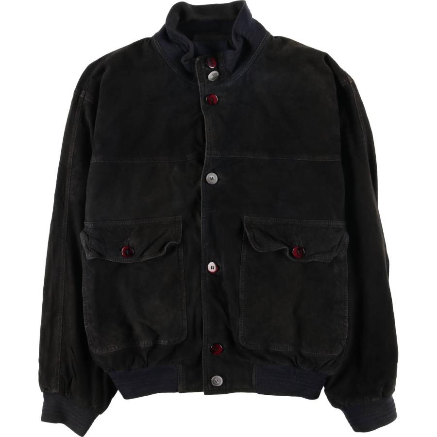 バルスター型　スエードレザージャケット 古着 バルスタージャケット スエードレザーブルゾン メンズL相当