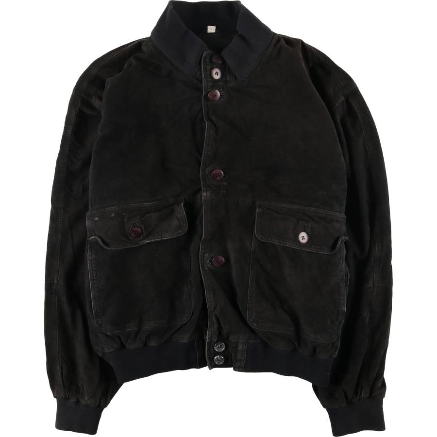 バルスター型　スエードレザージャケット 古着 バルスタージャケット スエードレザーブルゾン メンズL相当