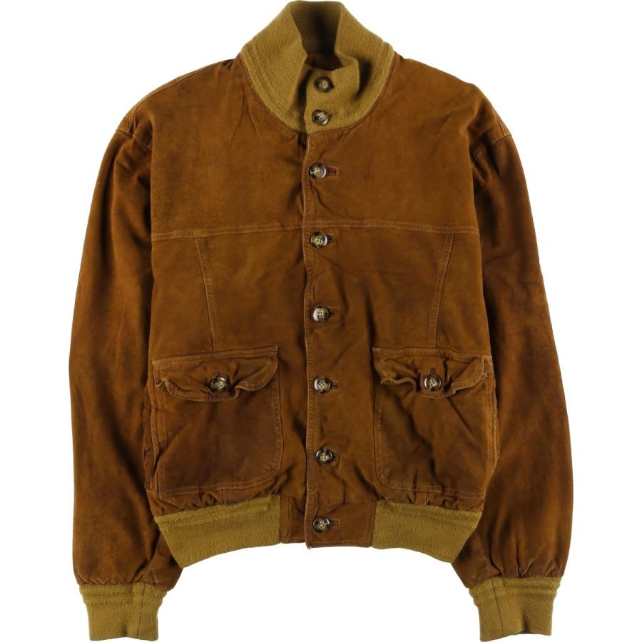 古着 バルスタージャケット スエードレザーブルゾン イタリア製 メンズ