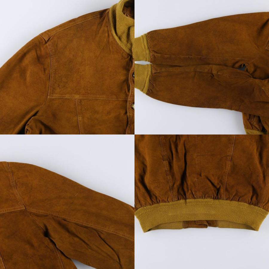 古着 バルスタージャケット スエードレザーブルゾン イタリア製 メンズ