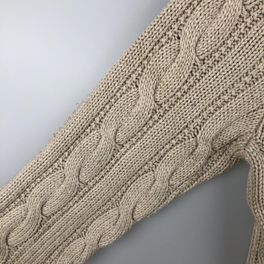 古着 ラルフローレン Ralph Lauren POLO by ケーブル編み ハーフボタン