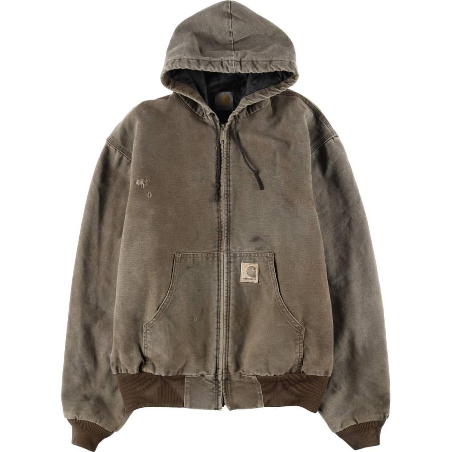 Carhartt カーハート ジップアップフード付きパーカー 中綿ジャケットXL Carhartt（カーハート） 古着 中綿入り アクティブジャケット ダック