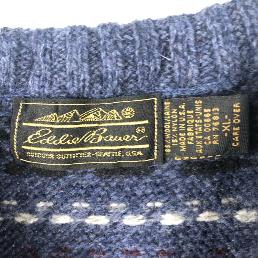 Eddie Bauer（エディーバウアー） 古着 80~90年代 黒タグ 総柄 ウール