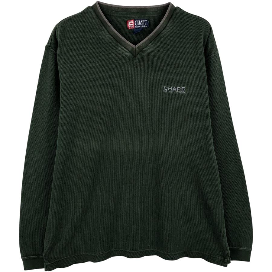 古着 ラルフローレン Ralph Lauren CHAPS チャップス Vネック ロングT
