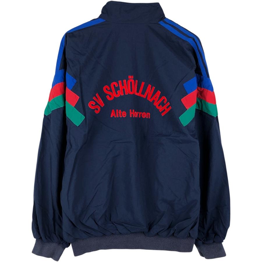 激レア adidas デサント ナイロンジャケット 背面ビッグロゴ トレフォイル adidas（アディダス） 古着 80年代 トレフォイルロゴ ナイロン