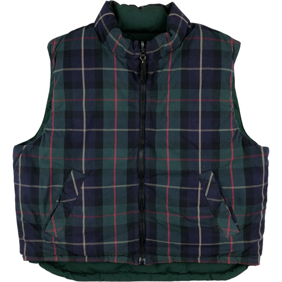 古着 90年代 エディーバウアー Eddie Bauer チェック柄 リバーシブル グースダウンベスト メンズL相当 ヴィンテージ/eaa608685 Eddie Bauer（エディーバウアー） 古着 90年代 チェック柄