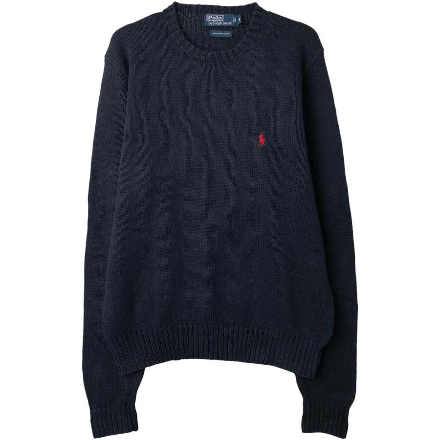 美品 現行 ポロ ラルフローレン ピマコットン ニット セーター グレー M 古着 ラルフローレン Ralph Lauren POLO by ピマコットンニット