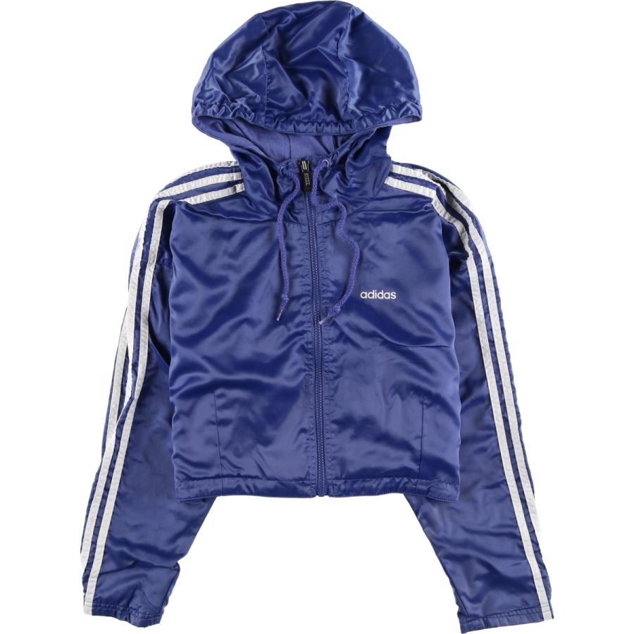 90s adidas トレフォイル ジップパーカー ナイロン ジャケット 短丈 adidas（アディダス） 古着 80~90年代 トレフォイルロゴ クロップド丈