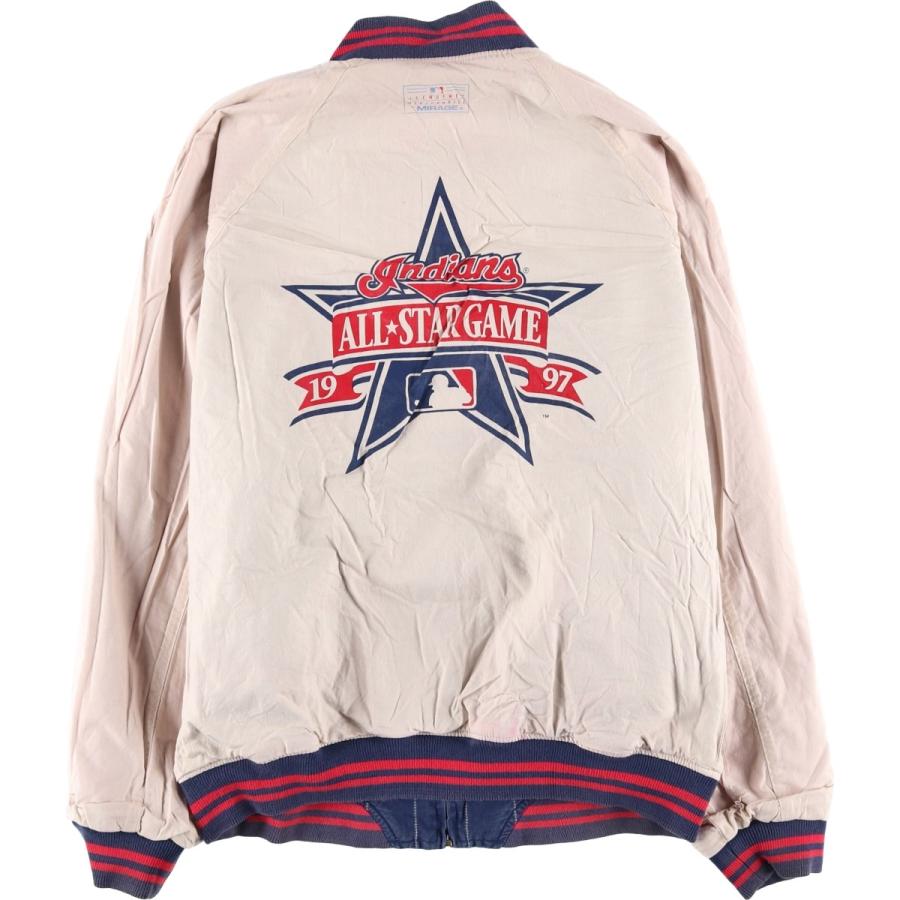 古着 90年代 MIRAGE MLB クリーブランドインディアンス ストライプ柄