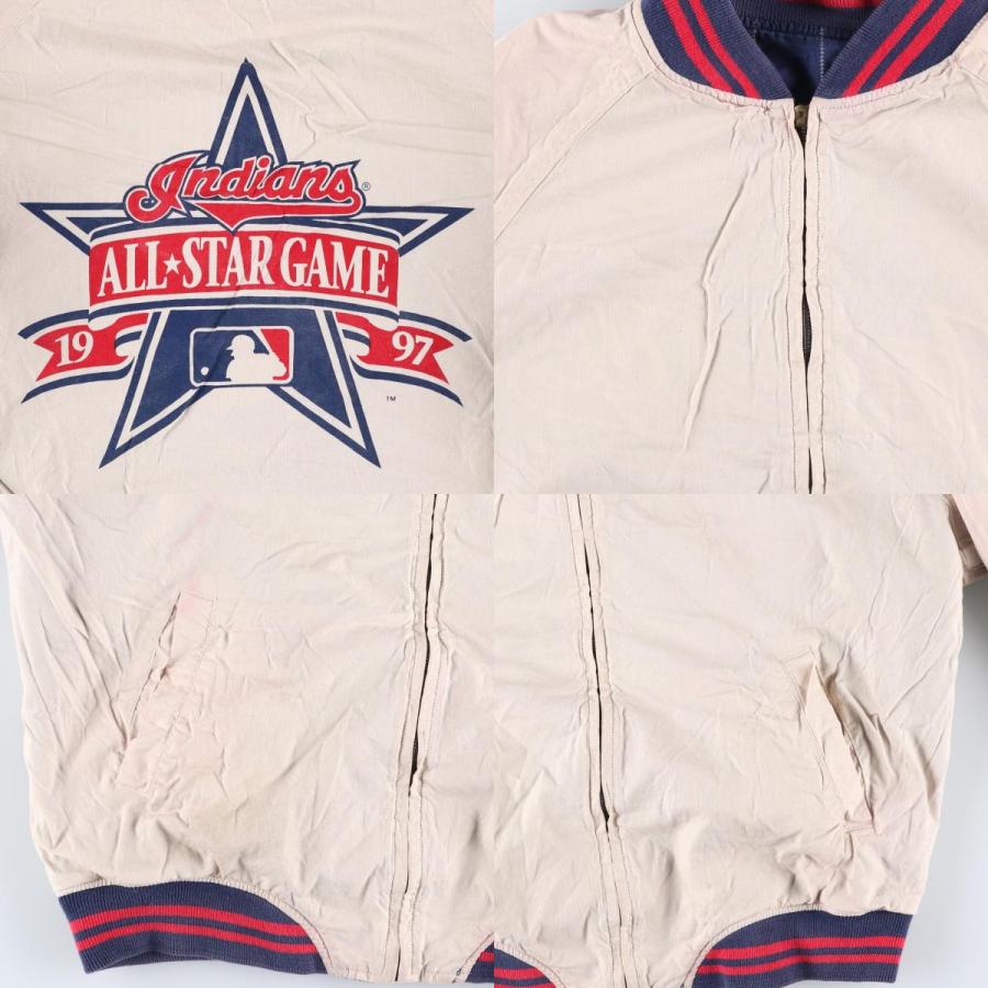 古着 90年代 MIRAGE MLB クリーブランドインディアンス ストライプ柄