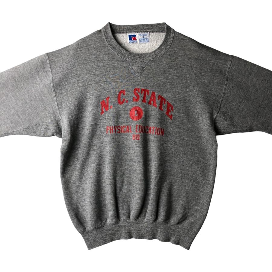 古着 90年代 ラッセル Russell 3連プリント カレッジスウェットシャツ