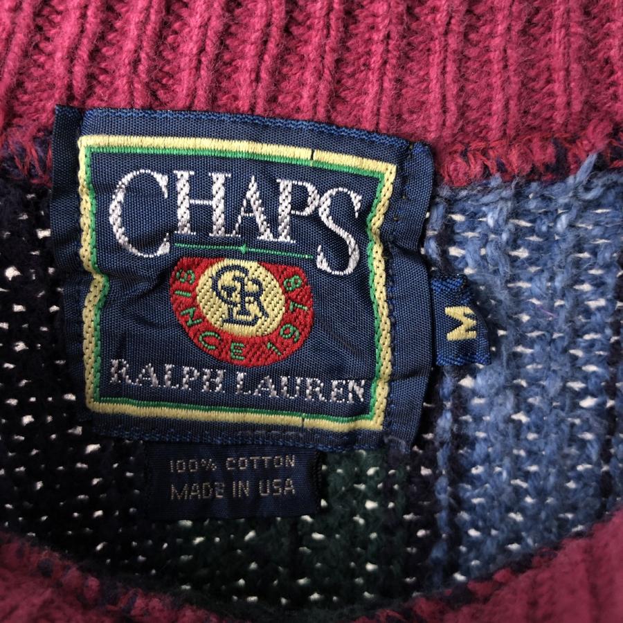 古着 80年代 ラルフローレン CHAPS チャップス ストライプ柄 コットン
