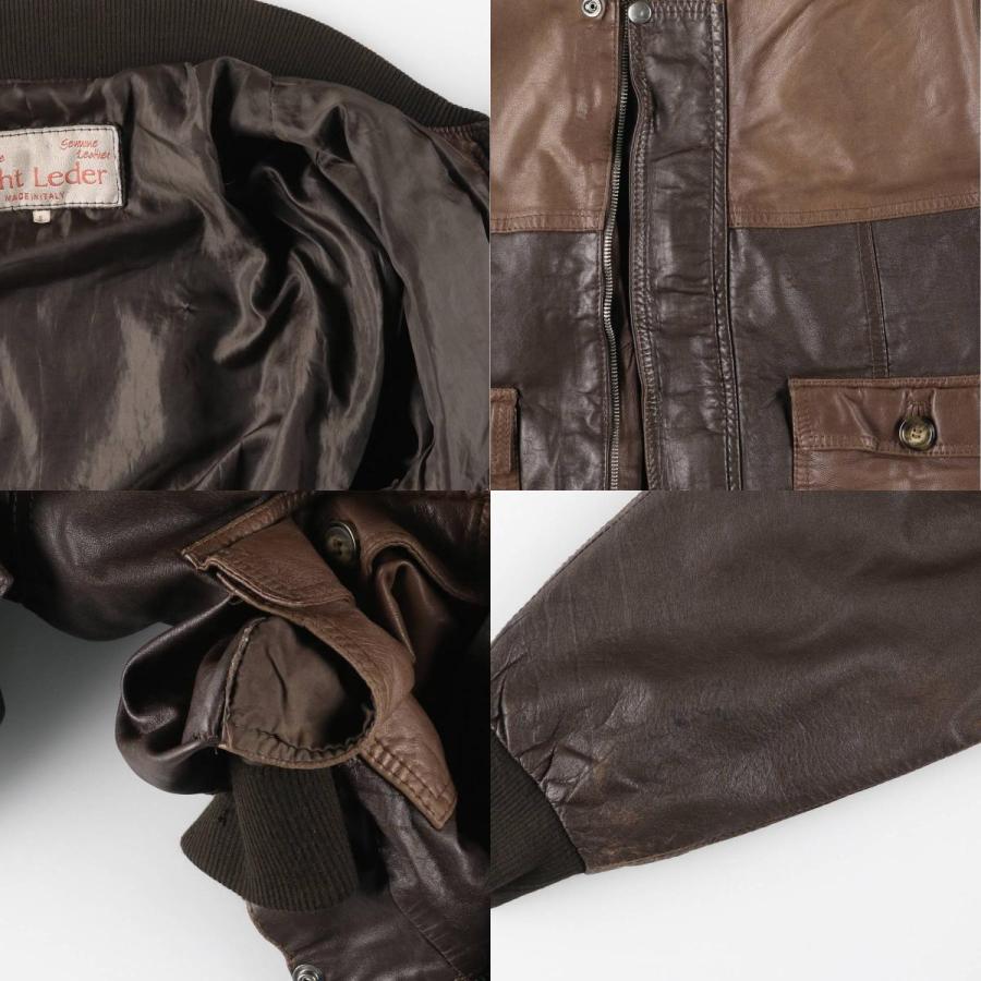 古着 レザーブルゾン イタリア製 メンズS相当 ヴィンテージ /eaa609489