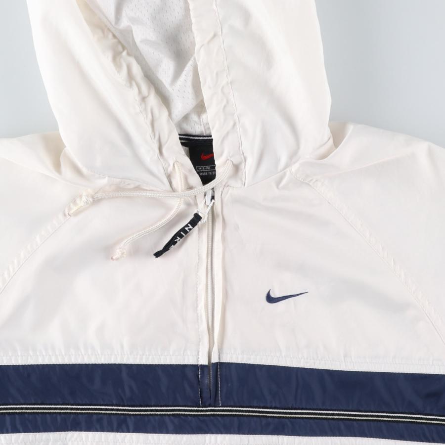 古着 90年代 ナイキ NIKE ハーフジップ フード付き ウォームアッププルオーバー メンズM相当 ヴィンテージ/eaa609504 NIKE（ナイキ） 古着 90年代 ハーフジップ フード付き ウォームアップ