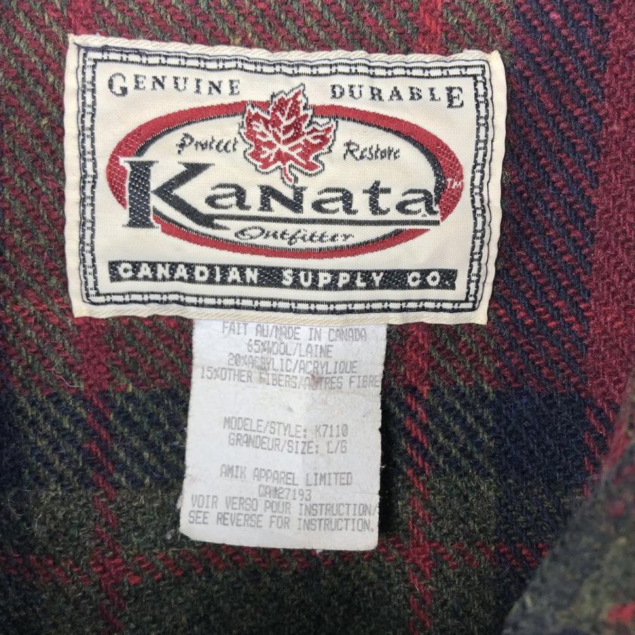 古着 KaNata チェック柄 ウールボックスシャツ カナダ製 メンズL相当