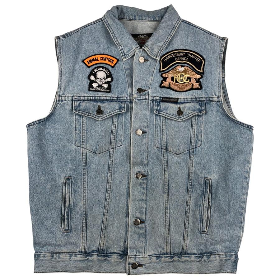 古着 ハーレーダビッドソン Harley-Davidson カスタム デニムベスト