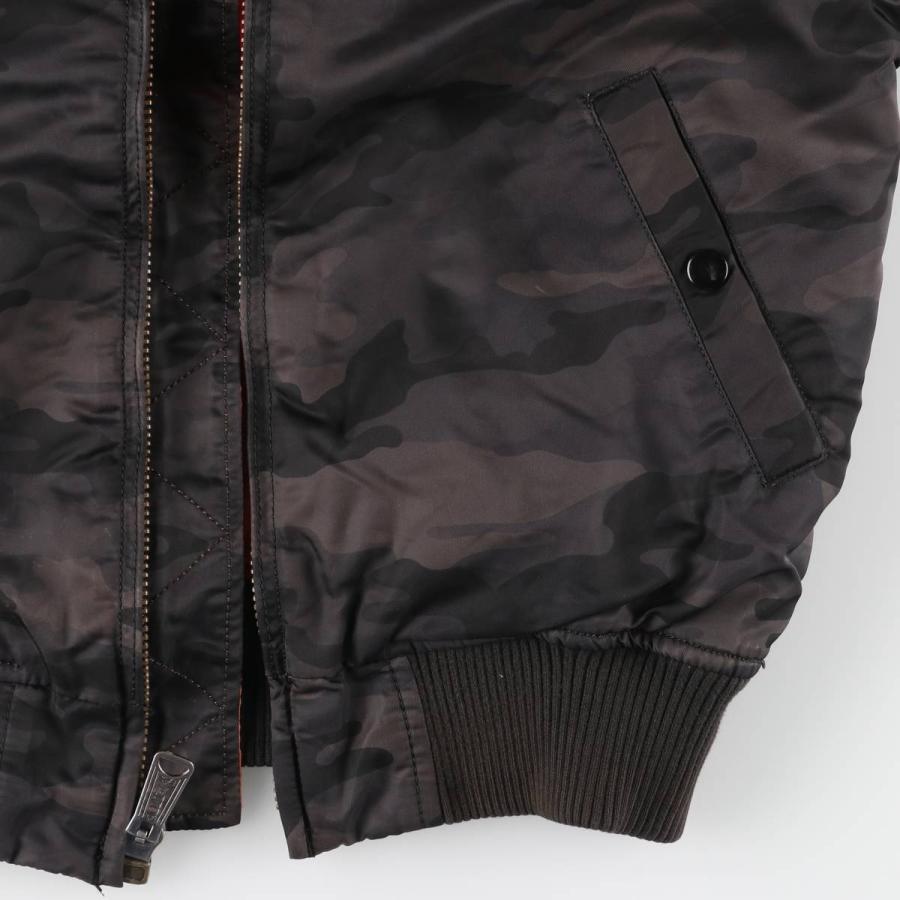 古着 民間品 アルファ ALPHA MA-1タイプ 迷彩柄 ウッドランドカモ 中綿