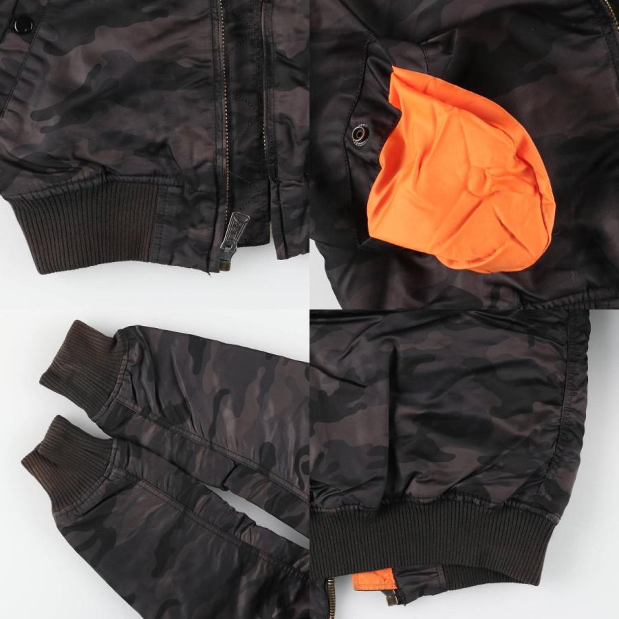 古着 民間品 アルファ ALPHA MA-1タイプ 迷彩柄 ウッドランドカモ 中綿