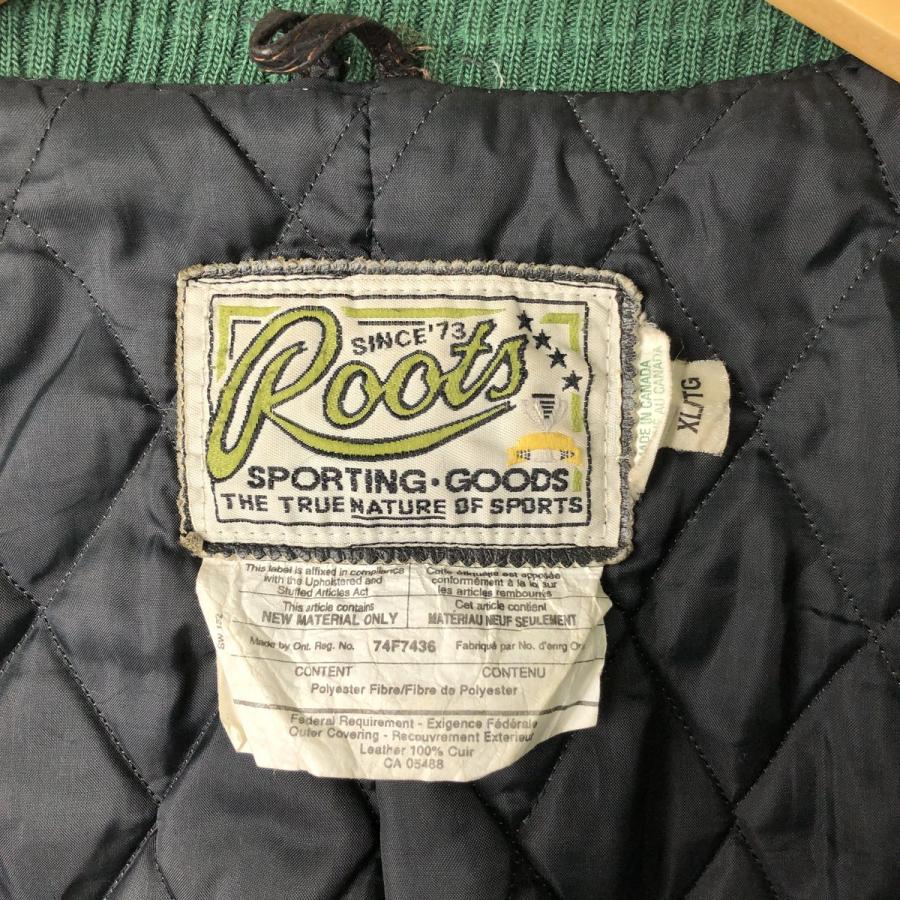 古着 90年代 Roots 中綿入り オールレザースタジャン バーシティ