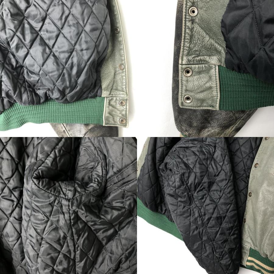 古着 90年代 Roots 中綿入り オールレザースタジャン バーシティ
