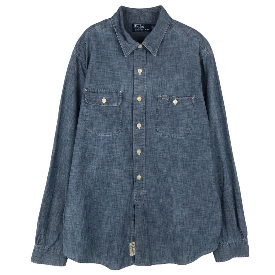 古着 ラルフローレン Ralph Lauren POLO by 長袖 シャンブレーシャツ