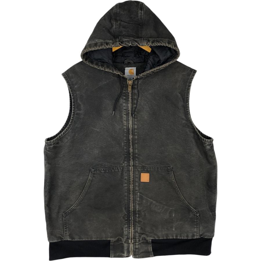 ✨今だけ価格✨◼️Carhartt ブラック フード付きダックベスト[USED] 90-00's Carhartt フード付きダックベスト “BLACK” - used&vintage box