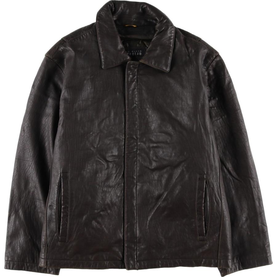 古着 90年代 ペリーエリス PERRY ELLIS PORTFOLIO 中綿入り レザー 