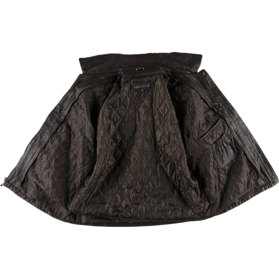 古着 90年代 ペリーエリス PERRY ELLIS PORTFOLIO 中綿入り レザージャケット メンズXL相当 ヴィンテージ/eaa611516 古着 90年代 ペリーエリス PERRY ELLIS PORTFOLIO 中綿入り レザー