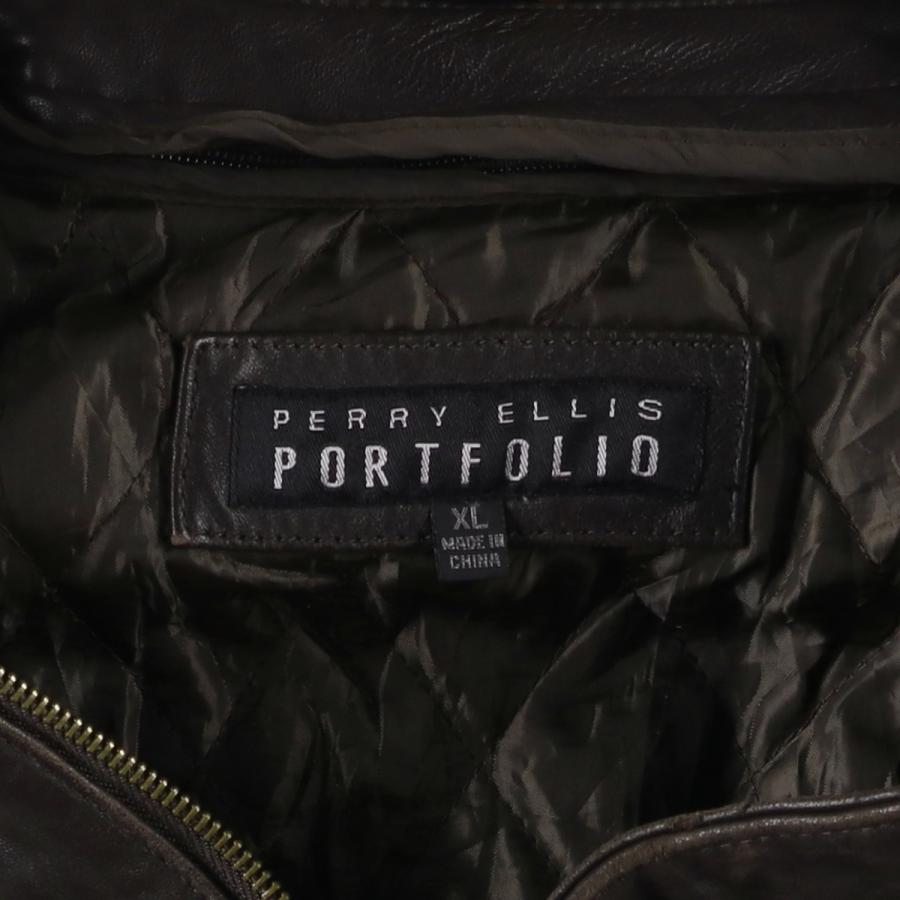 古着 90年代 ペリーエリス PERRY ELLIS PORTFOLIO 中綿入り レザー