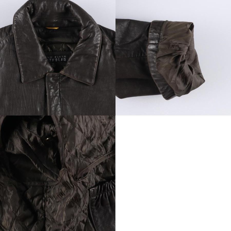 古着 90年代 ペリーエリス PERRY ELLIS PORTFOLIO 中綿入り レザー