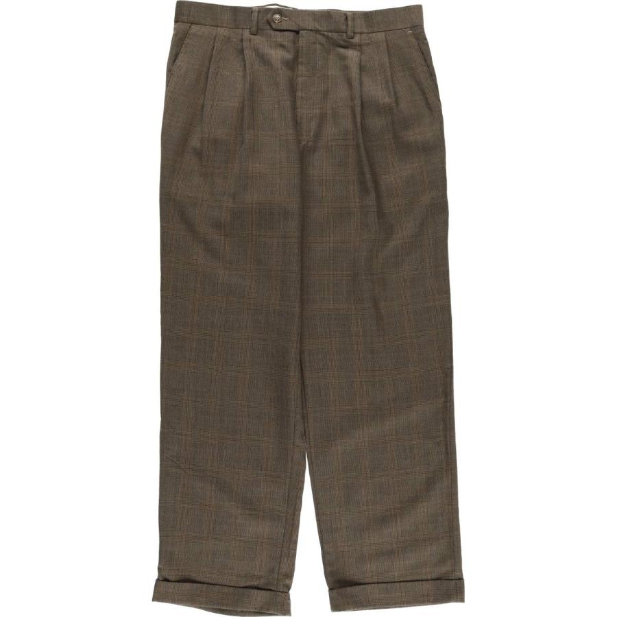 古着 90年代 ラルフローレン Ralph Lauren RALPH グレンチェック ツータック ウールパンツ スラックス メンズw35相当 ヴィンテージ/eaa611832 古着 90年代 ラルフローレン RALPH グレンチェック ツータック ウール