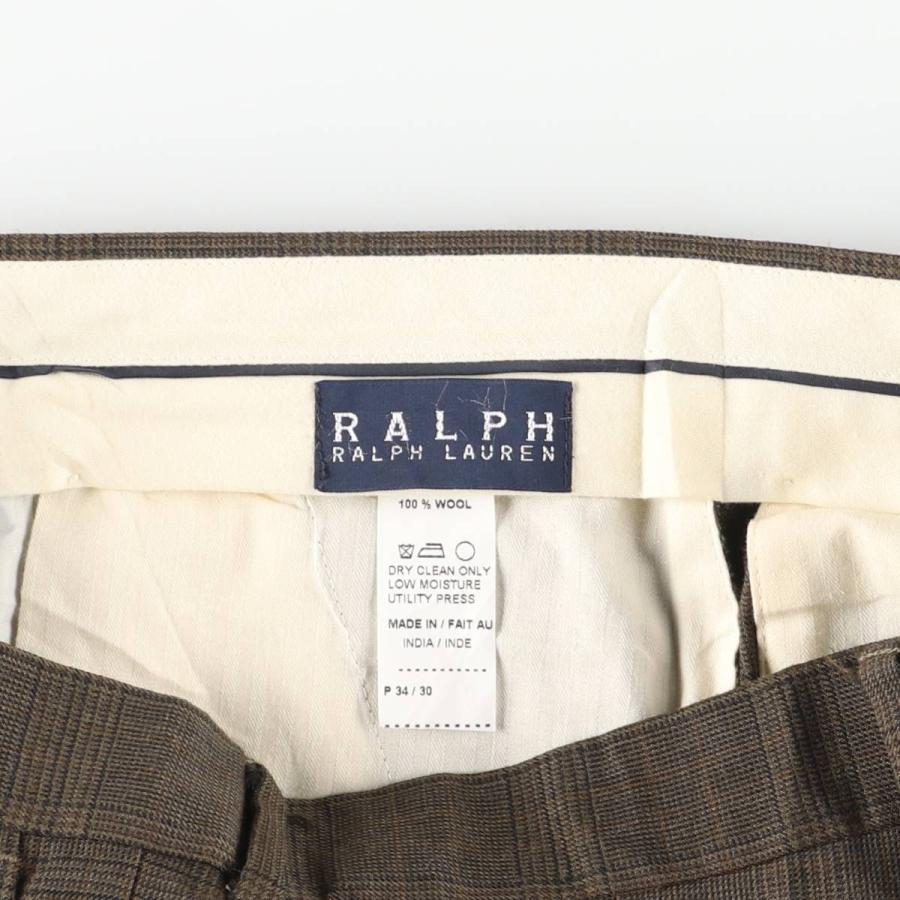 古着 90年代 ラルフローレン RALPH グレンチェック ツータック ウール