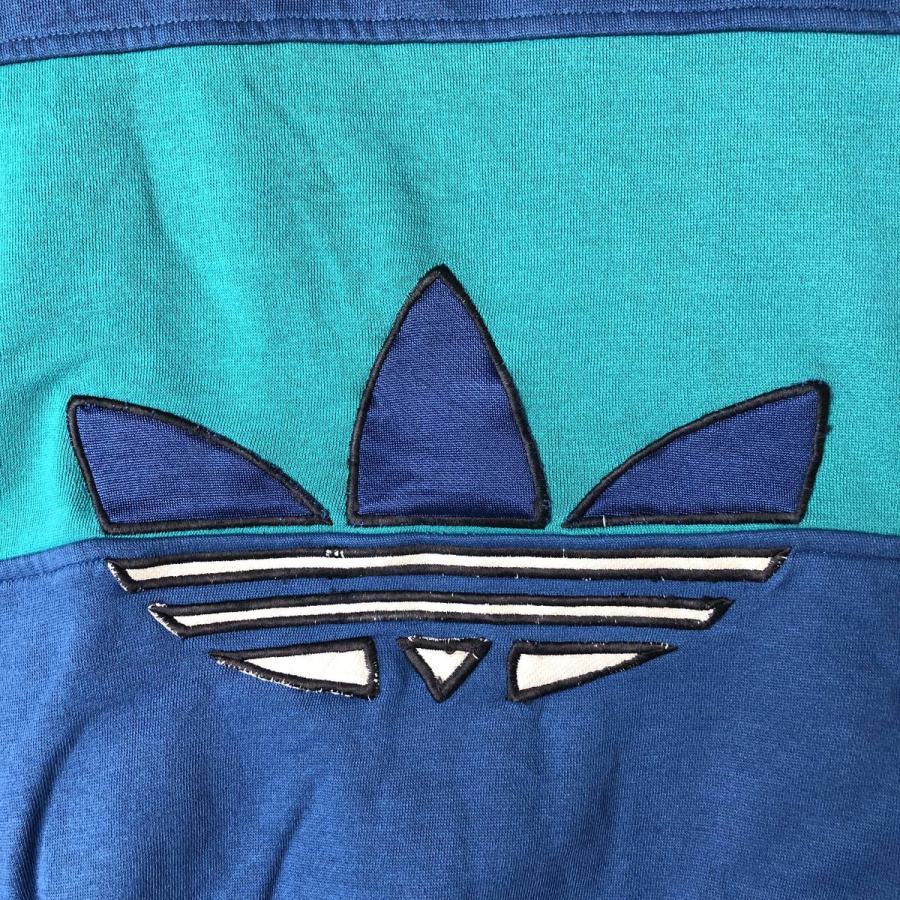 adidas（アディダス） 古着 80年代 ボーダー柄 ロゴスウェットシャツ