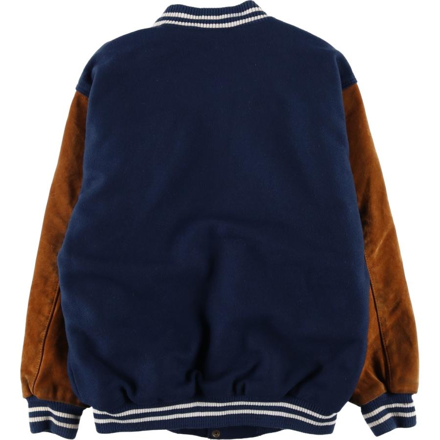 古着 90年代~ HEAVY DUTY 中綿入り 袖革ウールボタンスタジャン バー