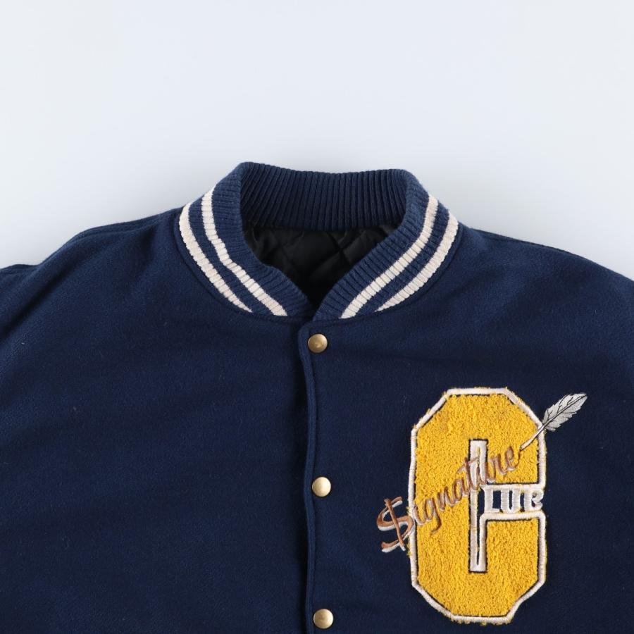 古着 90年代~ HEAVY DUTY 中綿入り 袖革ウールボタンスタジャン バー