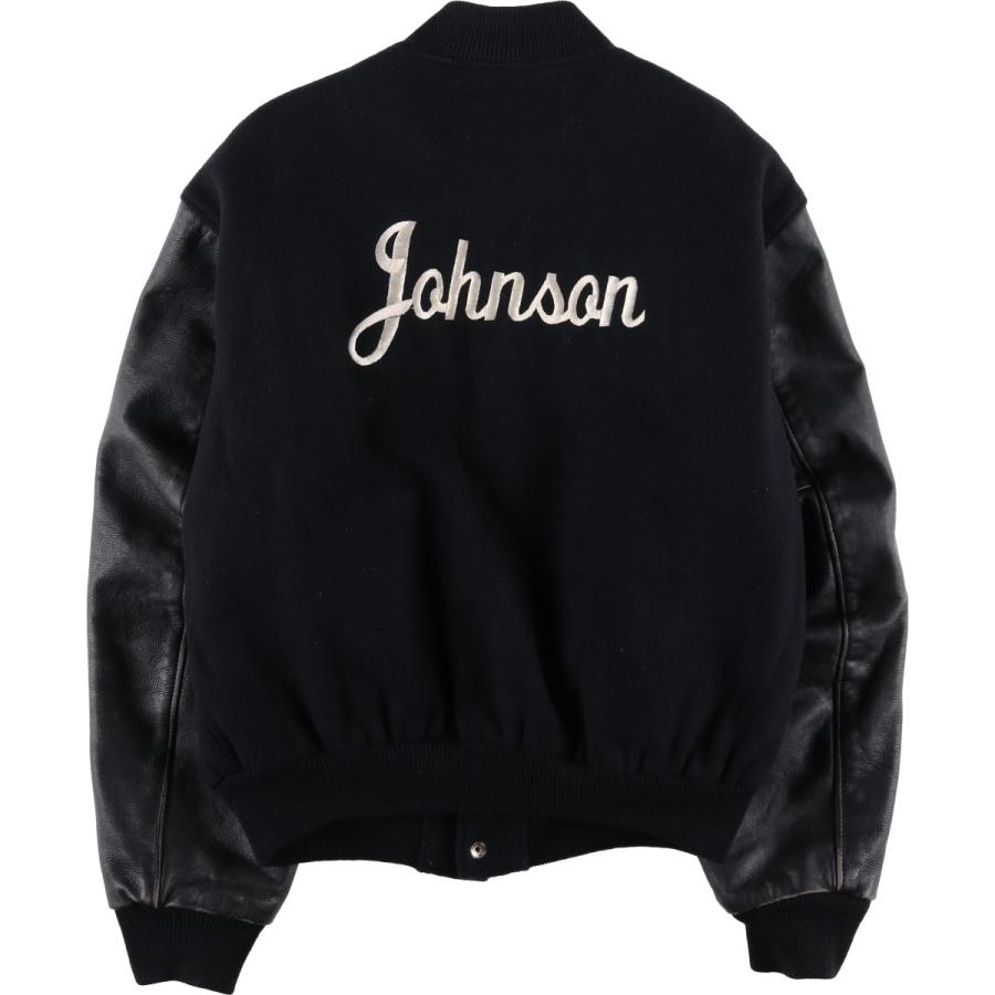 古着 90年代 Golden Bear 袖革ウールボタンスタジャン バーシティ