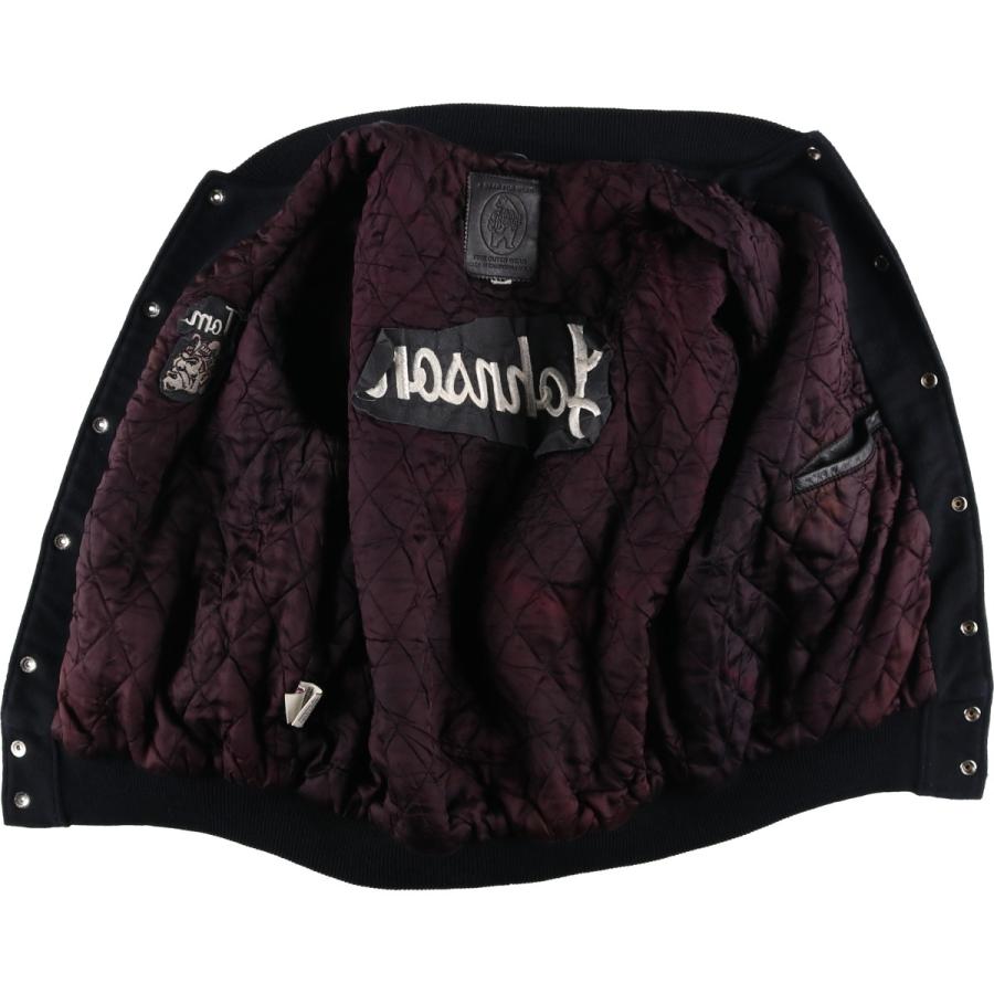 古着 90年代 Golden Bear 袖革ウールボタンスタジャン バーシティ