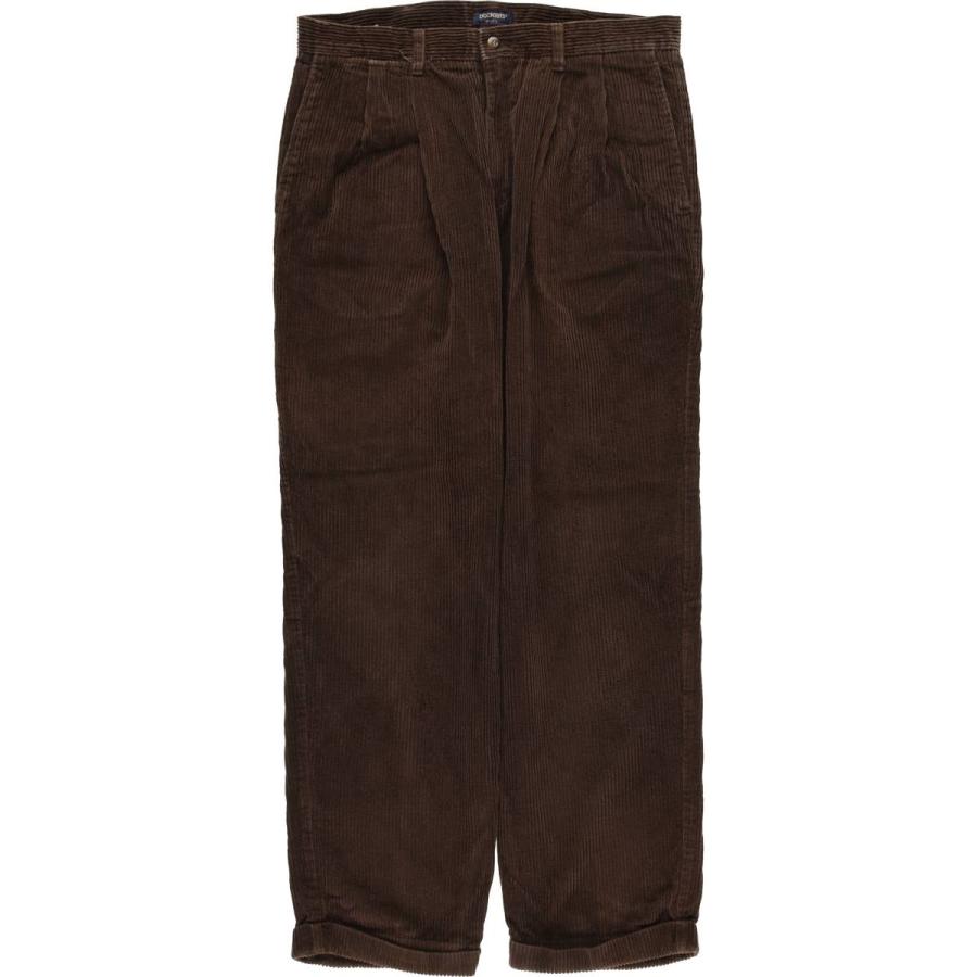 90s OLD 太畝 コーデュロイ ツータック ワイドチノパンツ ブラック 古着 古着 90年代 ドッカーズ DOCKERS khakis ツータック 太畝 コーデュロイ