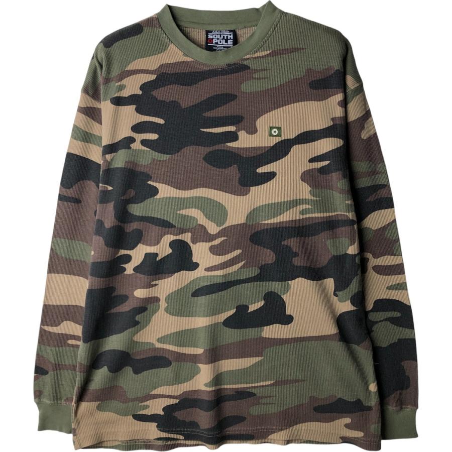 古着 サウスポール SOUTH POLE 迷彩柄 サーマルロングTシャツ メンズL