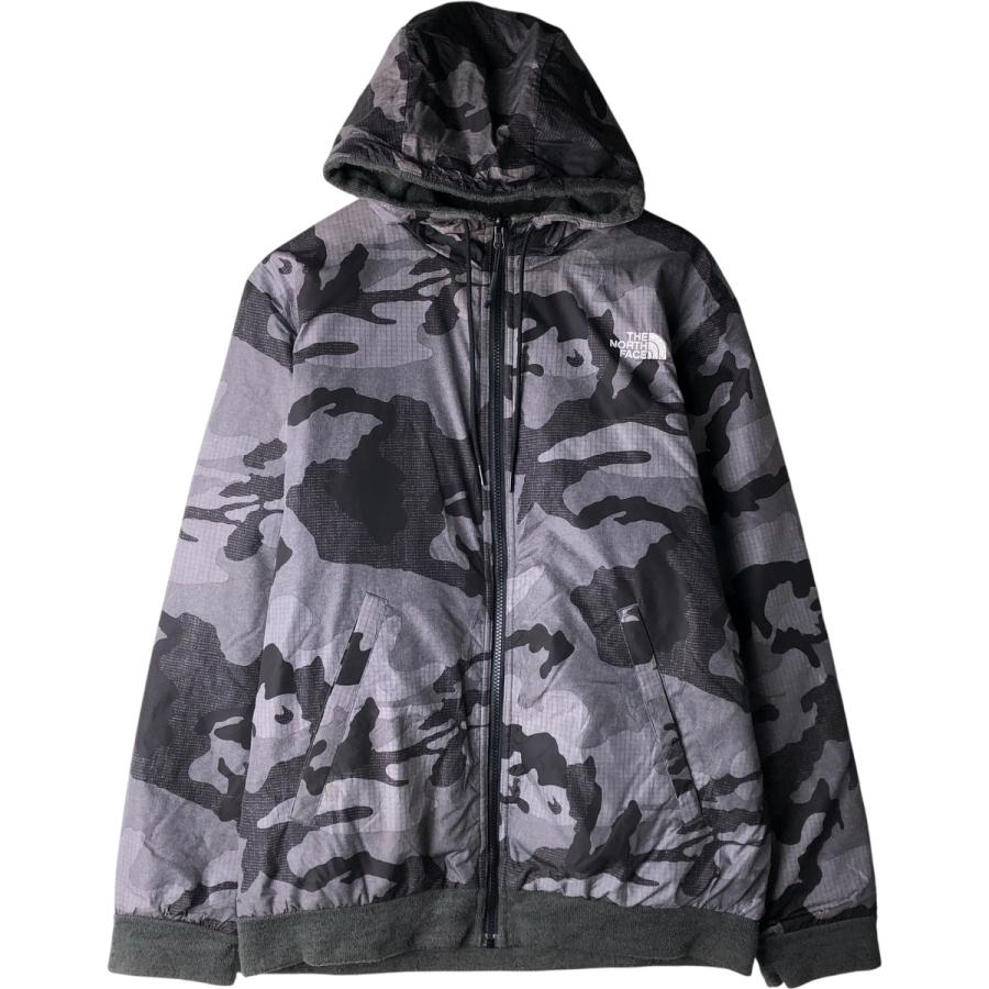 古着 ザノースフェイス THE NORTH FACE 迷彩柄 フリース リバーシブル 中綿パーカー パファージャケット メンズL相当/eaa614156 THE NORTH FACE（ザ ノースフェイス） 古着 迷彩柄 フリース