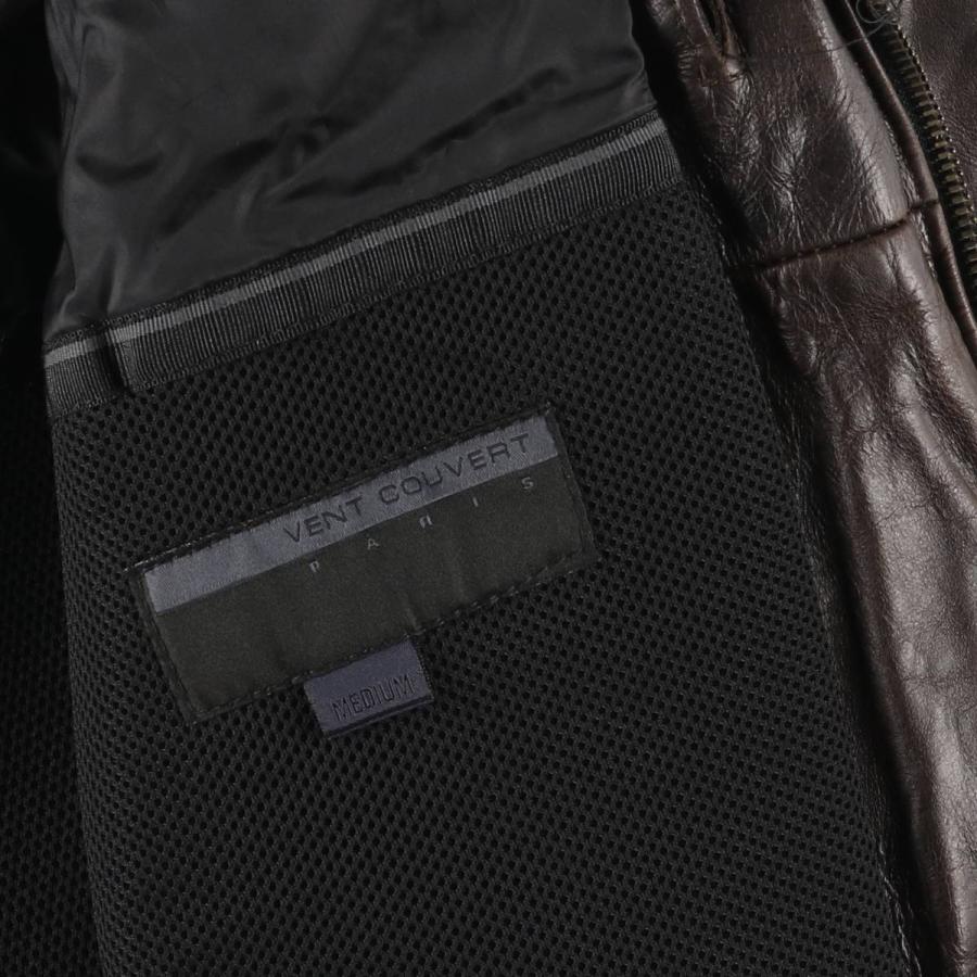 古着 VENT COUVERT スイングトップタイプ レザーブルゾン メンズM相当