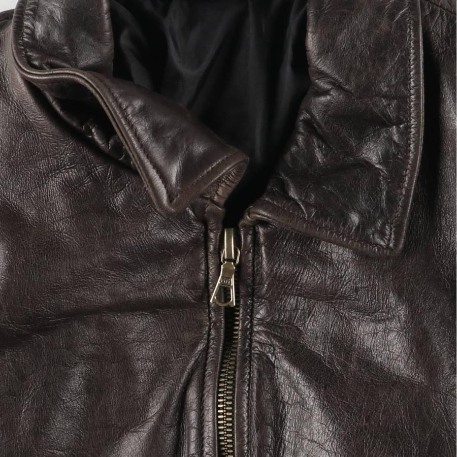 古着 VENT COUVERT スイングトップタイプ レザーブルゾン メンズM相当