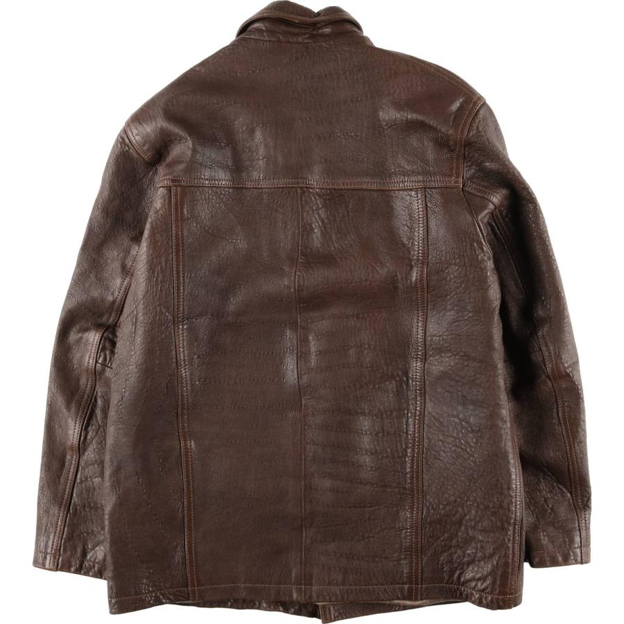 古着 NOUHAILA CUIR レザーカーコート メンズM相当 ヴィンテージ