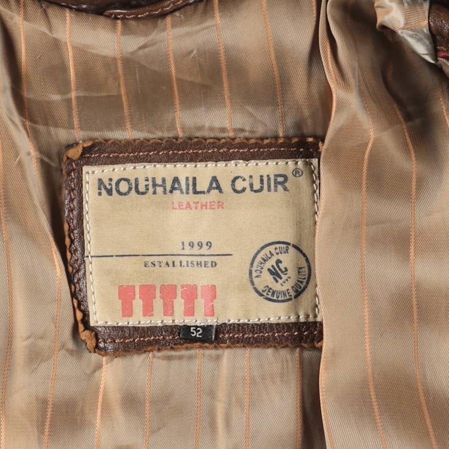 古着 NOUHAILA CUIR レザーカーコート メンズM相当 ヴィンテージ
