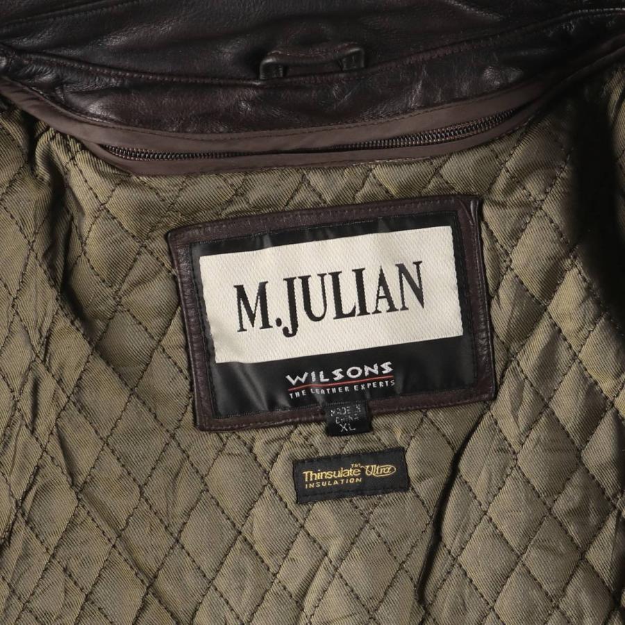 古着 ウィルソンズレザー WILSONS LEATHER M.JULIAN 中綿入り レザーカーコート メンズXL相当/eaa614165 古着 ウィルソンズレザー WILSONS LEATHER M.JULIAN 中綿入り レザー
