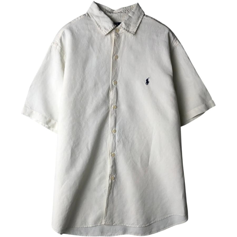 古着 ラルフローレン Ralph Lauren POLO by 半袖 リネンシャツ×シルク