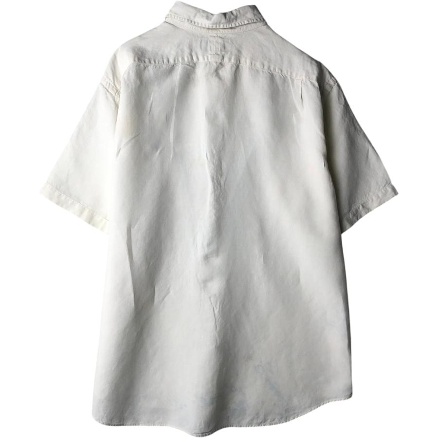古着 ラルフローレン Ralph Lauren POLO by Ralph Lauren 半袖 リネンシャツ×シルク メンズXL相当/eaa614509 古着 ラルフローレン Ralph Lauren POLO by 半袖 リネンシャツ×シルク