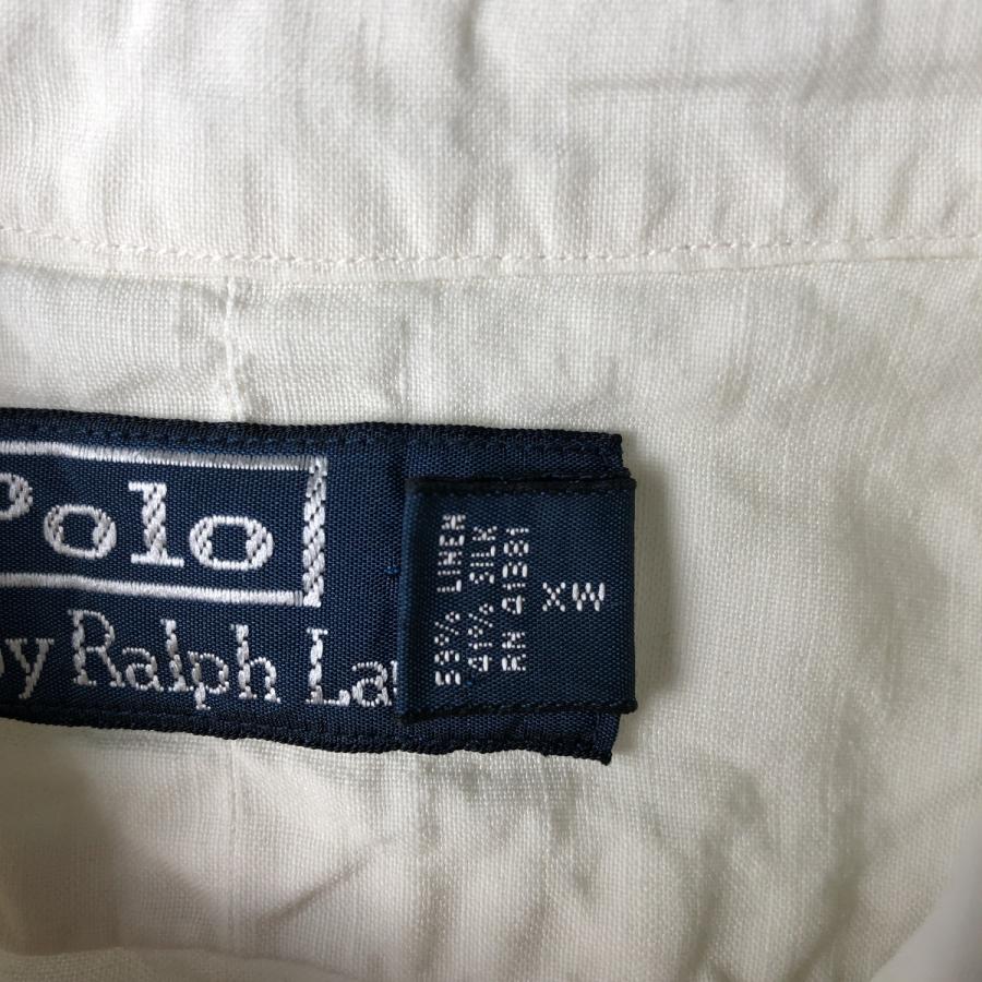 古着 ラルフローレン Ralph Lauren POLO by 半袖 リネンシャツ×シルク